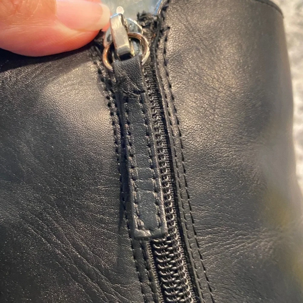 Adrienne Vittadini Shoes  Black Leather Ankle Boot